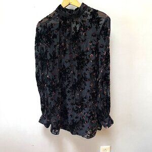 WAYF Velvet Floral Sheet Mini Dress- Size‎ S
